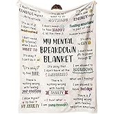 Craftique My Mental Breakdown Blanket, Anxiety Relief Items, Emotional Healing Support Blanket, Mental Health Awareness/Gifts for Women Men, Therapy/Counseling Office Must Haves/Decoration, Therapist