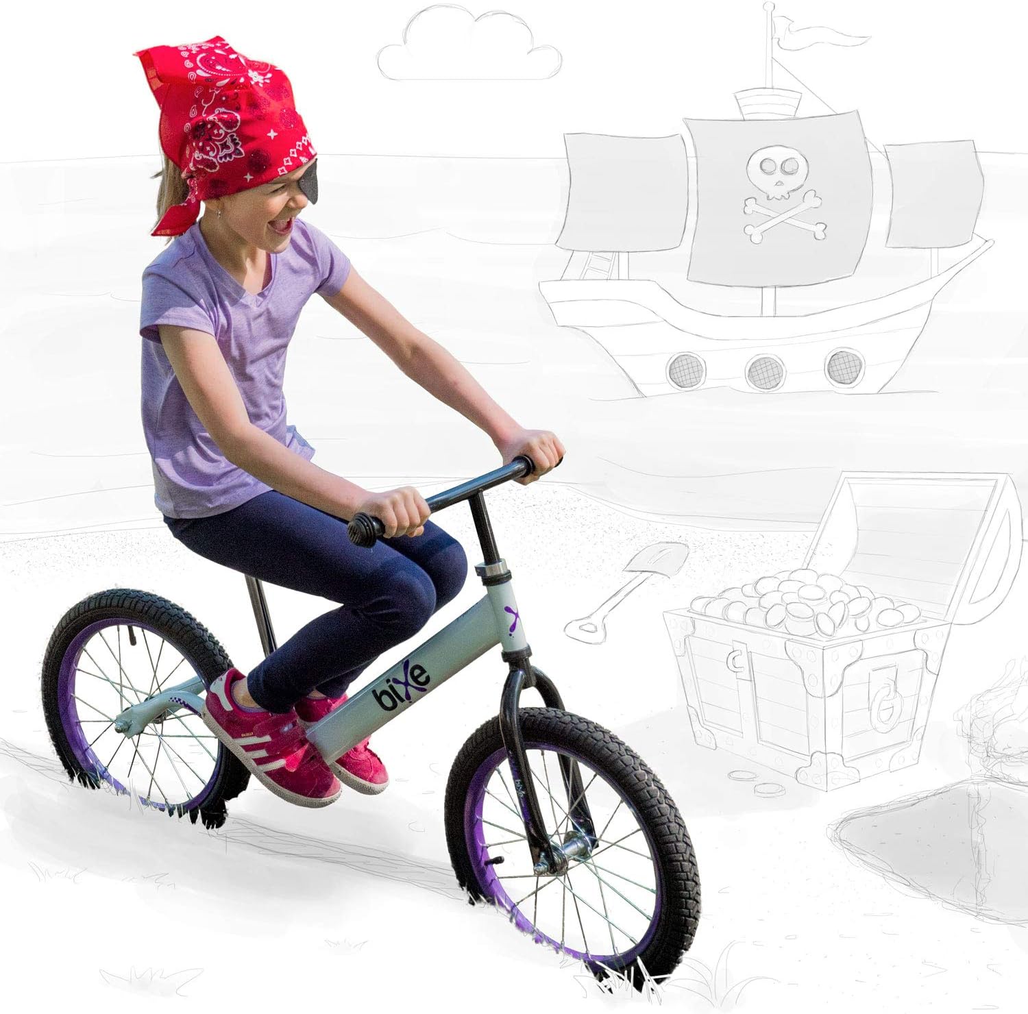 Bixe 16" Pro Balance Bike for for Big Kids 5, 6, 7, 8 and 9 Years Old (Violet): Sports & Outdoors