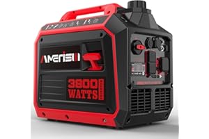POWERSMART Amerisun 3800-Watt Gas Powered Portable Inverter Generator, Super Quiet and Lightweight for Home Use, Outdoor Camping, RV Ready 30A Outlet, Digital Display, EPA Compliant