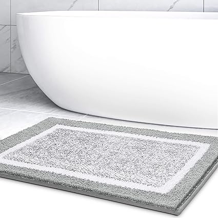 Color Geometry 40 X 60cm Microfiber Soft Bath Mat Non Slip Bathroom Mats Machine Washable Shower Water Absorbent Bath Rug Durable Floor Mats Grey Amazon Co Uk Kitchen Home