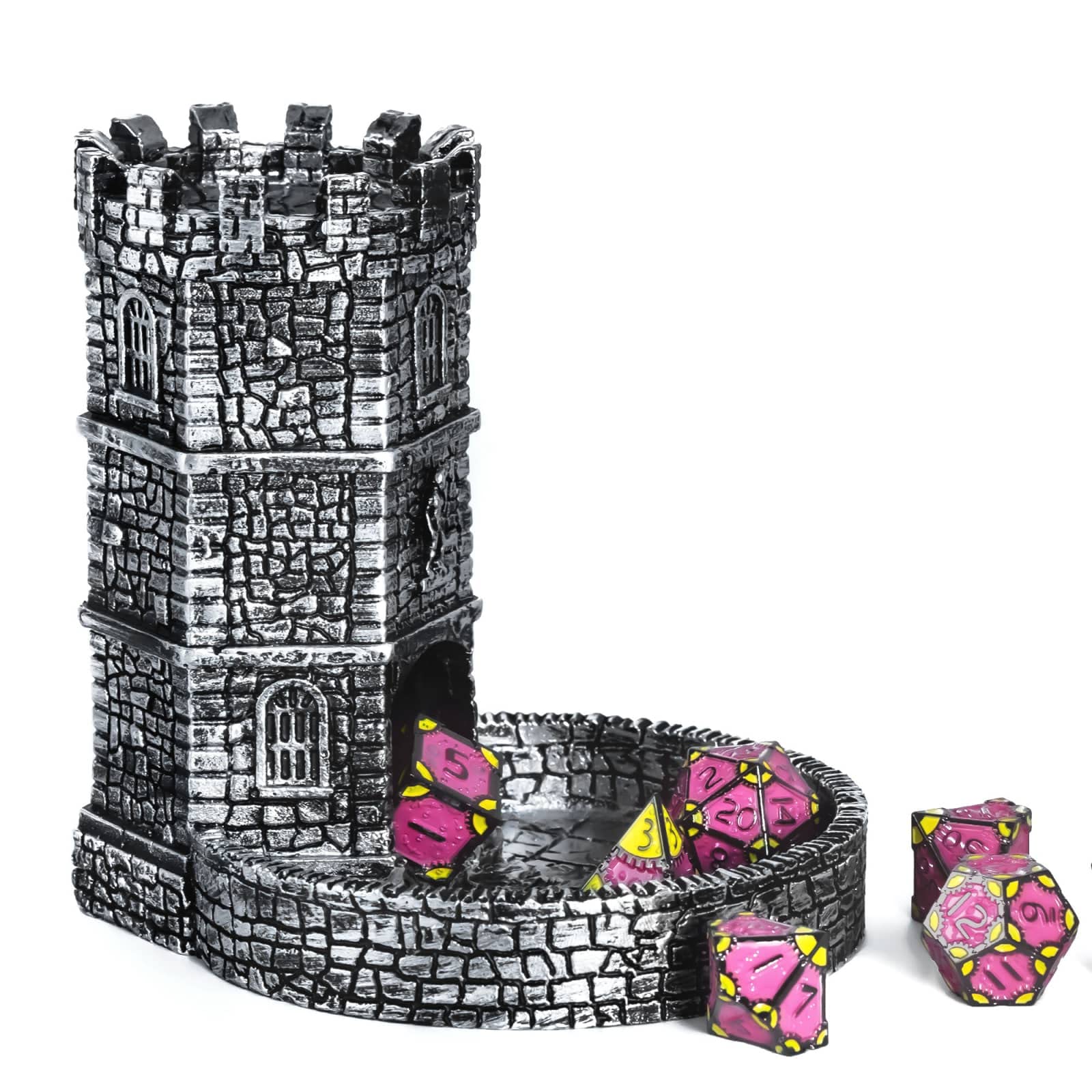 KSNDie Castle DND Dice Tower, Wall Carving Dice