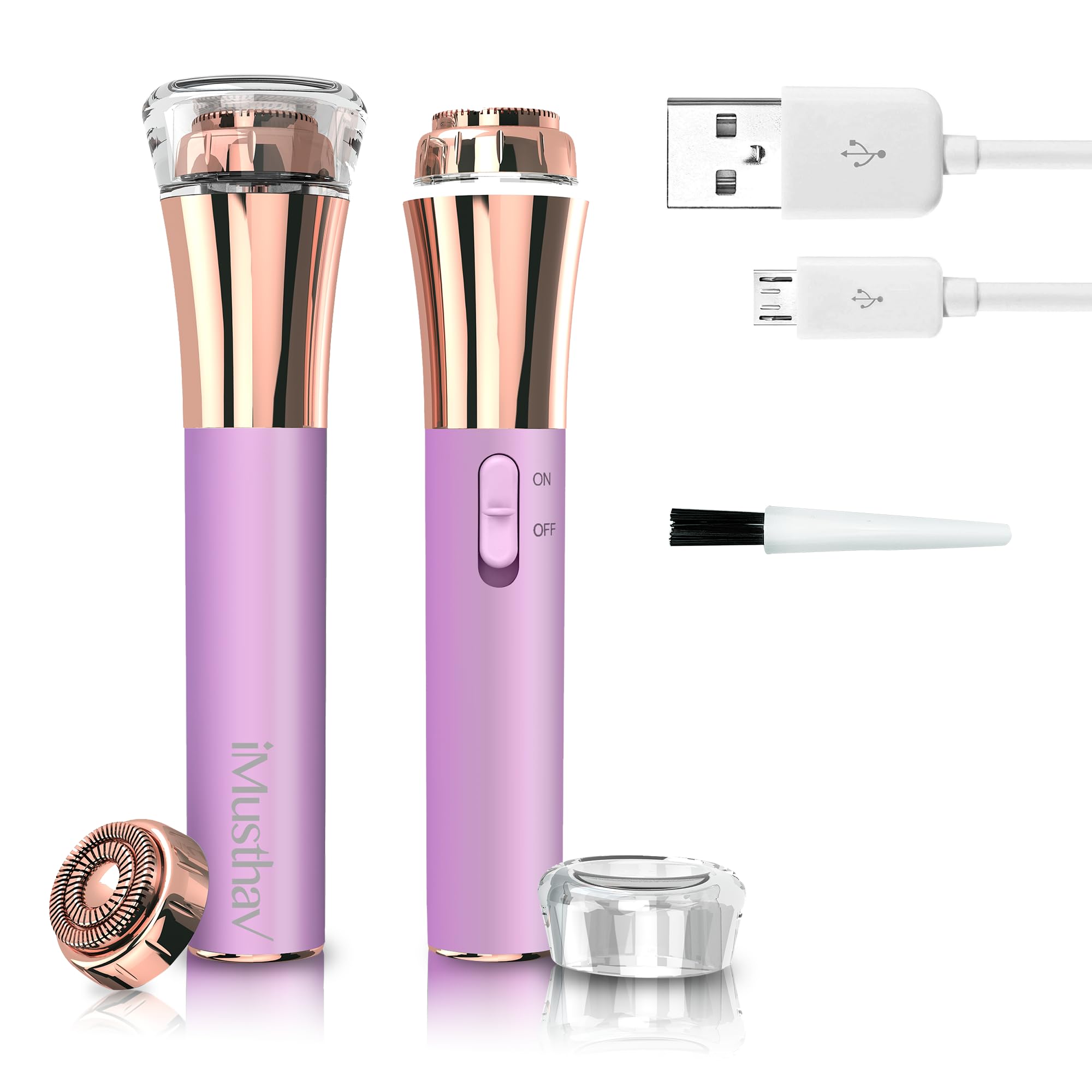 Professional Fast, Precise, Painless Facial Hair, Lips and Chin Remover for Women, USB Rechargeable Facial Epilator, 18K Gold-Plated Hypoallergenic 13mm Dual Ring Floating Head, 360° LED Light