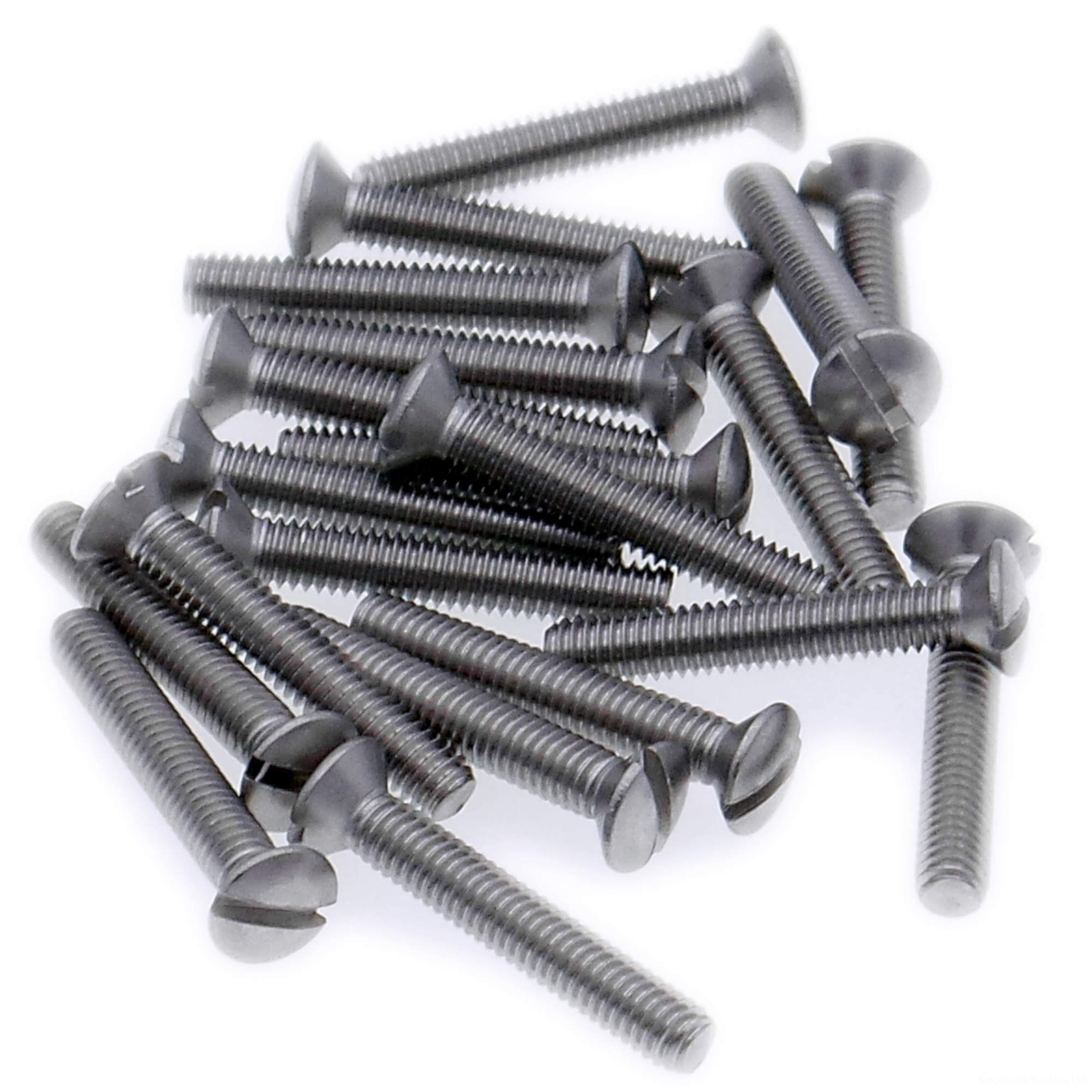 M3 (3mm x 25mm) Slot Raised Countersunk Machine Screw (Bolt) - Stainless Steel (A2) (Pack of 20)