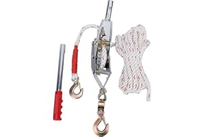 Qiilu Heavy Duty Come Along Winch Cable Puller - 1.5 Ton Ratchet Tool for Lifting and Towing with Dual Hooks and Industrial S