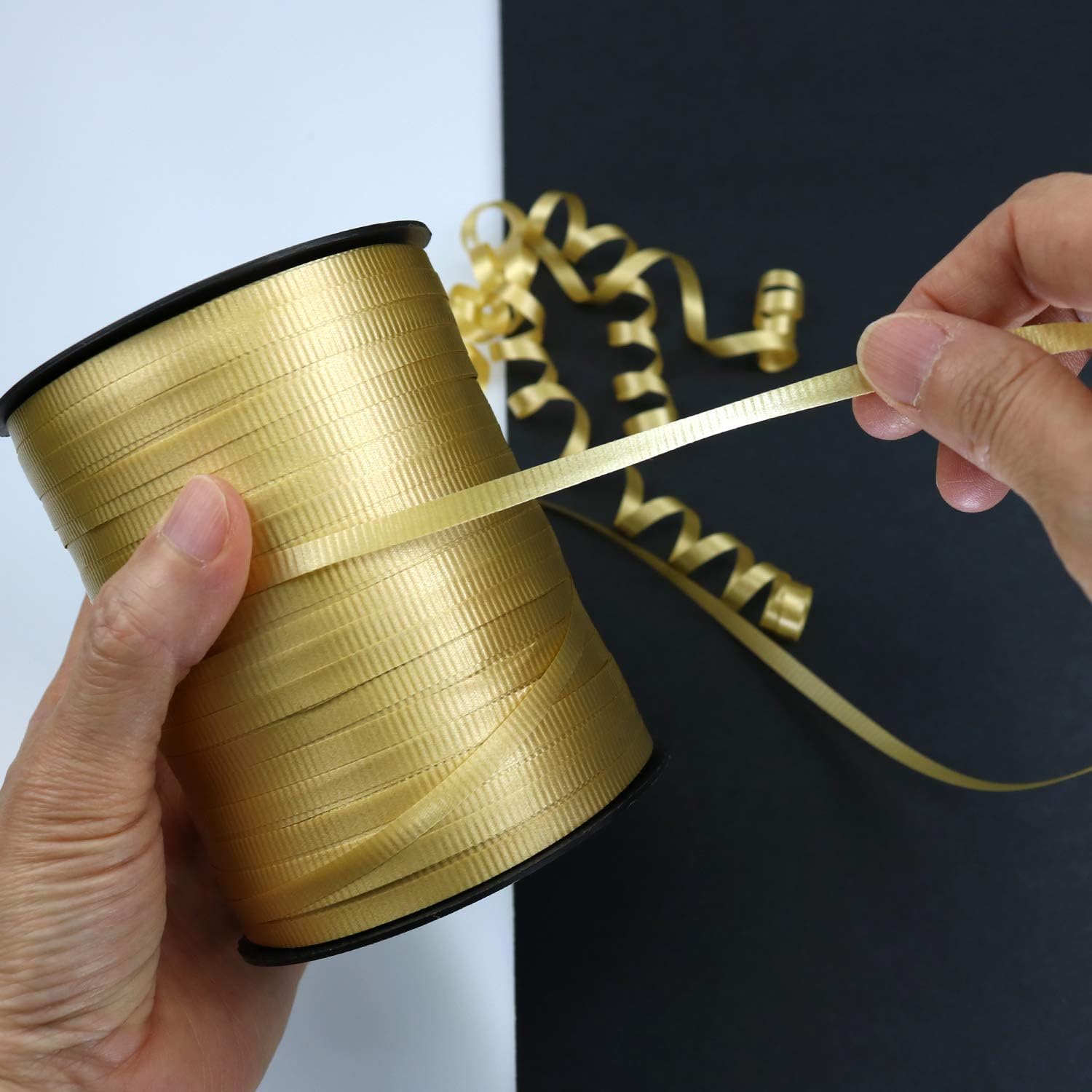 GIFTEXPRESS 500 yards Gold Curling Ribbon for Balloon Ribbon, Balloon String, Gift Wrapping Supplies, Party Decorations, Art Crafts: Toys & Games