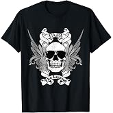 Papa the Legend Skull Sunglasses Wings Funny T-Shirt