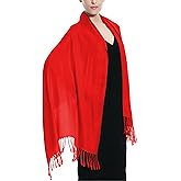 Glory Max Women Large Soft Silky Pashmina Shawl Wrap Scarf in Plain Solid Colors