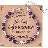 Nexievio Birthday Bracelet: 6mm Natural Stone Healing Bracelet Inspirational Self-Care Gifts for Women, Mom, Daughter, Wife, Coworkers, Friend, Bestie, Granddaughter