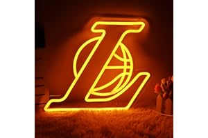 XIFANNI Laker Neon Signs for Wall Decor Neon Lights for Bedroom Led Signs Suitable for Man Cave Bar Pub Christmas Birthday Los Angeles Laker Fans Gift Art Wall 5V Usb Power, 13.8 * 11.8 Inch(Orange)