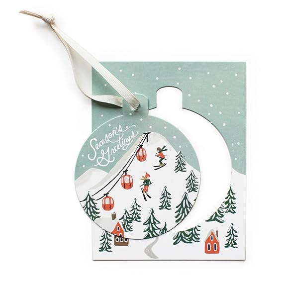 Rifle Paper Co. Boxed Set Of Holiday Snow Scene Ornament Cards Amazon