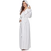 Arus Women's Princess Robe Ankle Long Hooded Lightweight Turkish Cotton Bathrobe