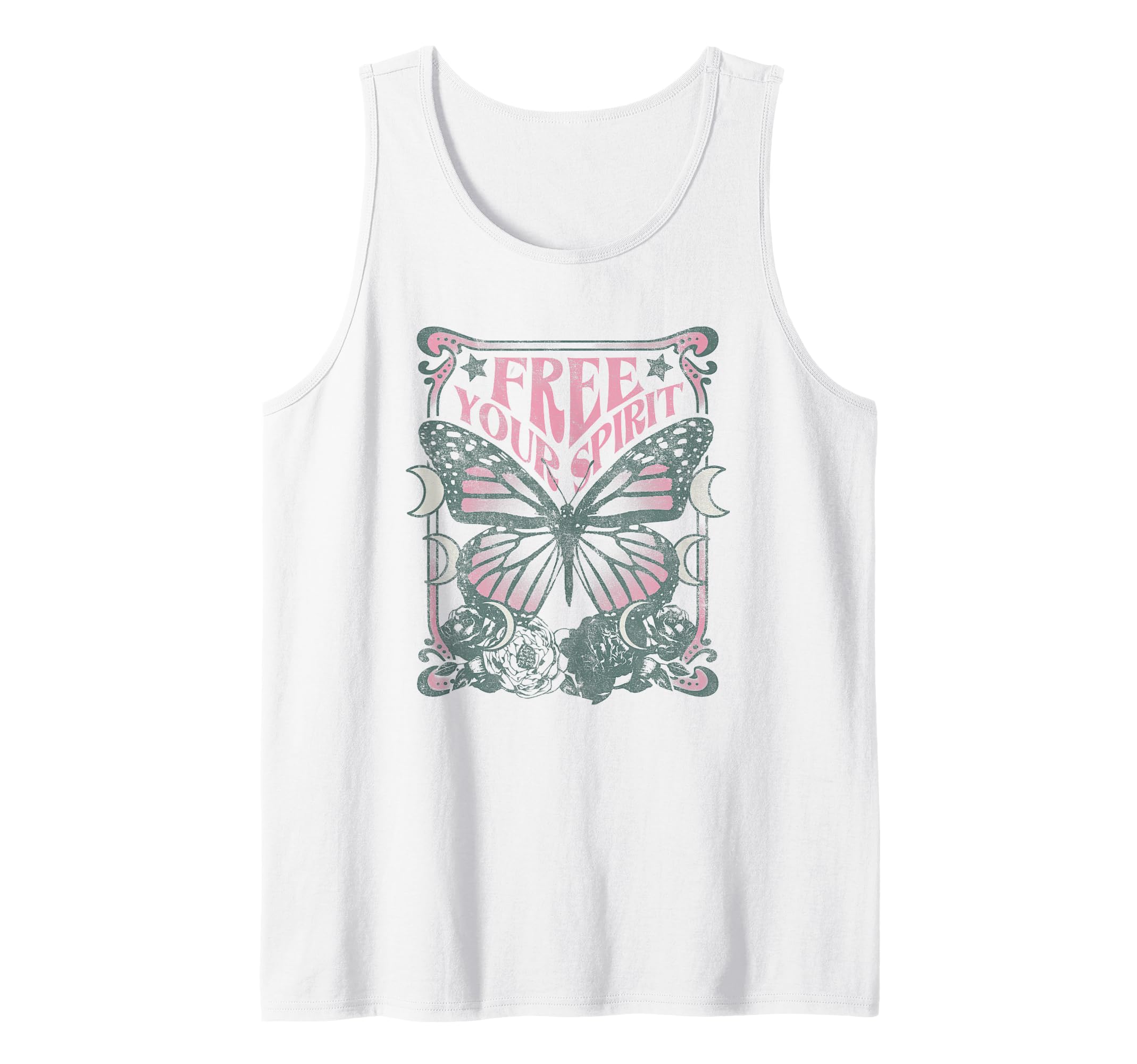 Free Your Spirit Pink Celestial Butterfly Tarot Tank Top