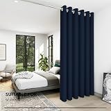 Deconovo Thermal Door Curtain Navy Blue 66 x 84 Inch Eyelet Blackout Panel view 4