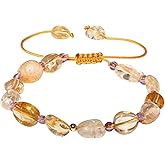 Lightock Tumbled Crystals and Stones Amethyst Beaded Bracelets Adjustable Handmade Energy Love Spiritual Jewelry Bracelet for Women and Men Unisex