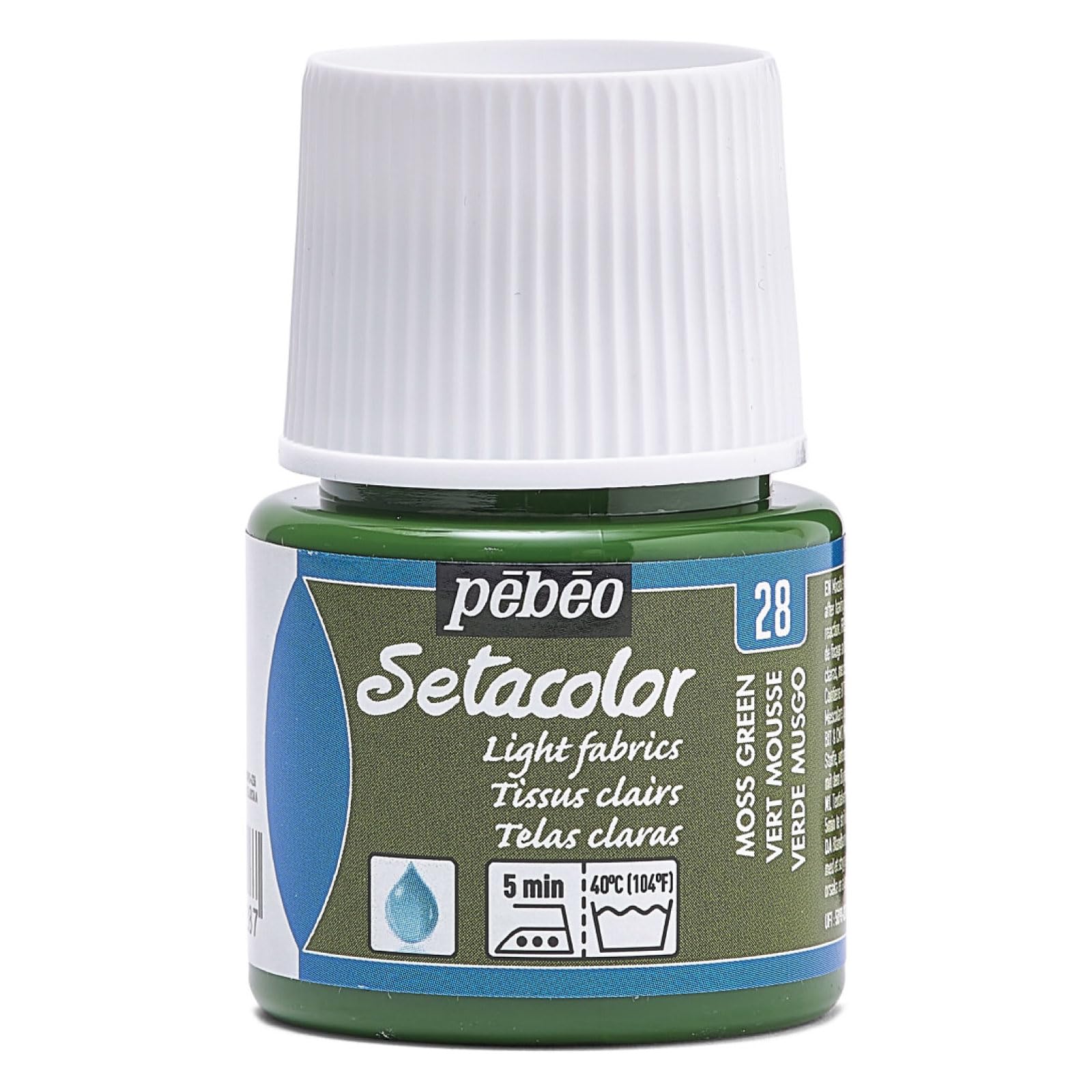 Pebeo Setacolor Light Fabric Paint 45-Milliliter Bottle, Moss Green,Moss Green, 329-028