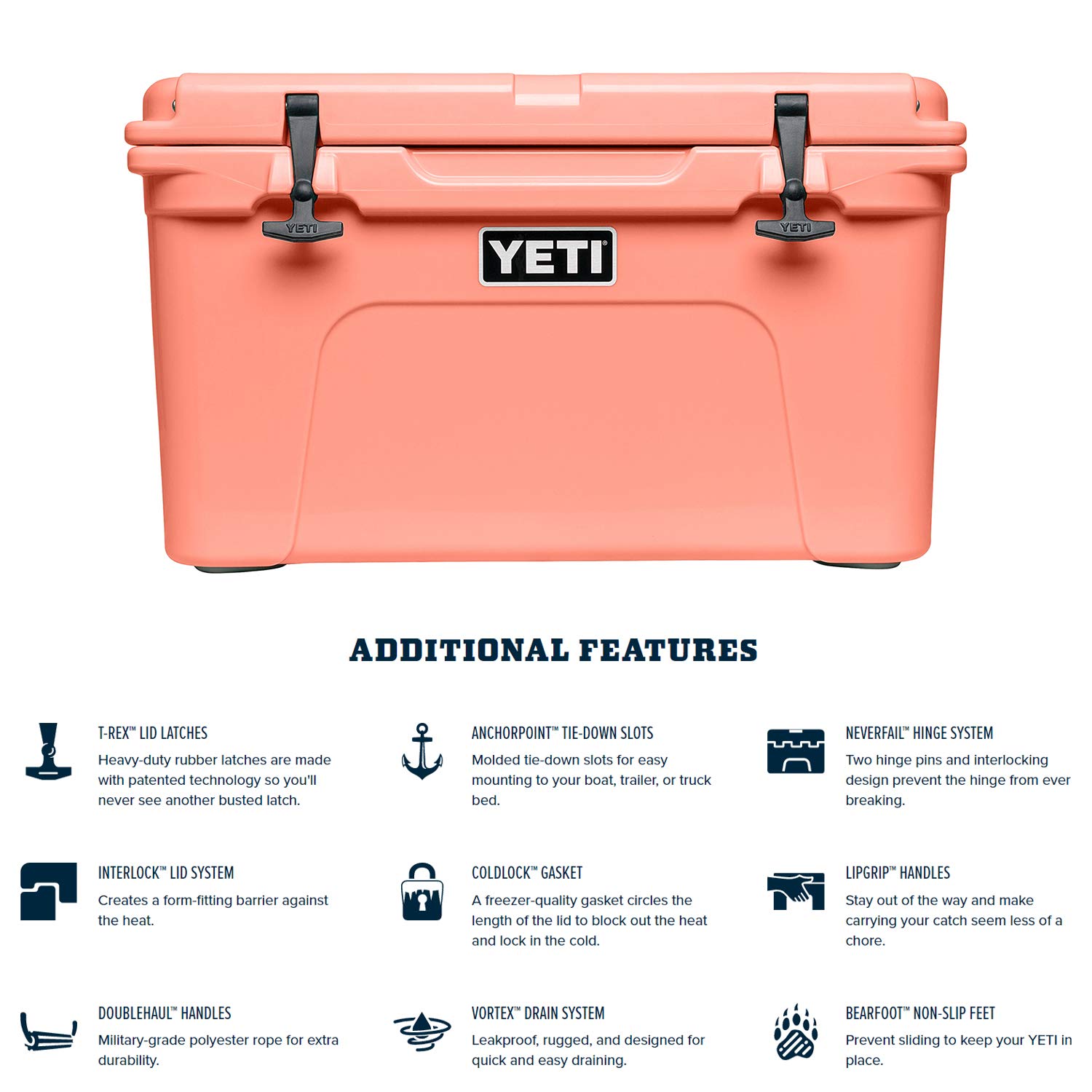 Enfriador YETI Tundra 45, Coral