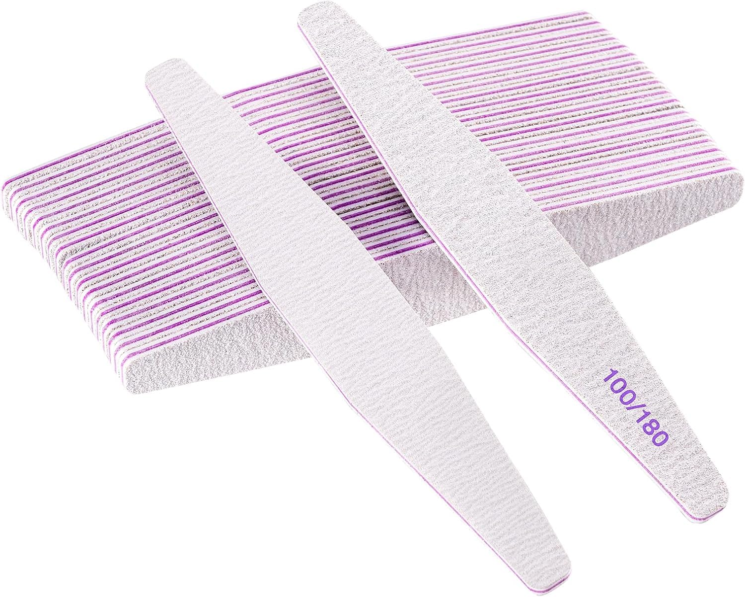 20 Pieces Nail Files Professional Nail File Double Sided Reusable 100/180 Grit for Nail Salons, Nail Art at Home — image 1