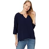 Mod-O-Doc Women's 3/4 Sleeve Split Neck Top