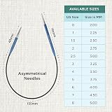 KnitPro Zing Fixed Circular Needles Asymmetrical 10in 25cm 4.00mm view 4