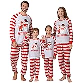 ANGELGGH Matching Family Christmas Pajamas Sets, Holiday PJs with Top and Pants, Cute 2 Piece Sleepwear for Couples/Women/Men (Men, XL, Red White Snowman)