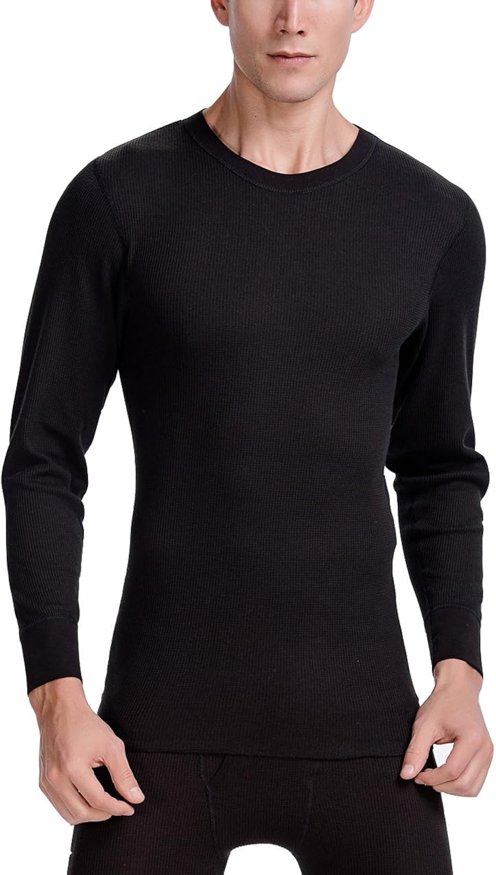 CYZ Men's Long Sleeve Mid Weight Waffle 