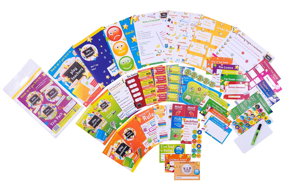 Play Teachers Pretend School Role Play Trio Pack, School Time Classroom Play Set Game
