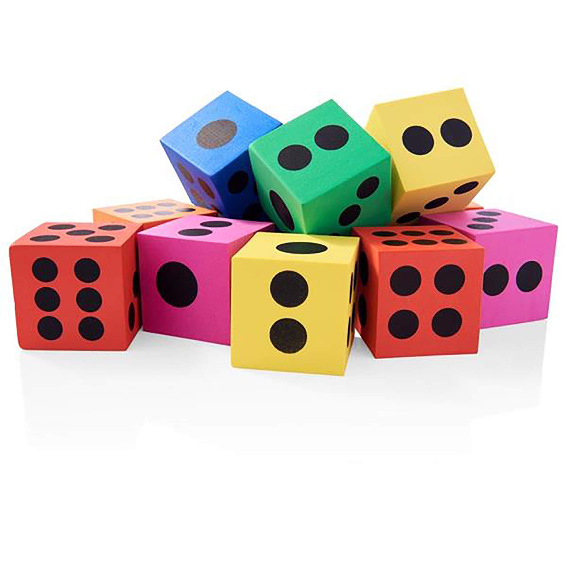 Premier Stationery Clever Kidz Eva Foam Number Dice. Assorted Colours. Pack of 12., 85194