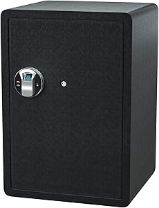 Jolitac Biometric Cabinet Safes for Home, Fingerprint Security Safe Box Fireproof Solid Carbon Steel Locking Safe Case for Gun, Money, Jewelry (2.58 Cubic Feet)