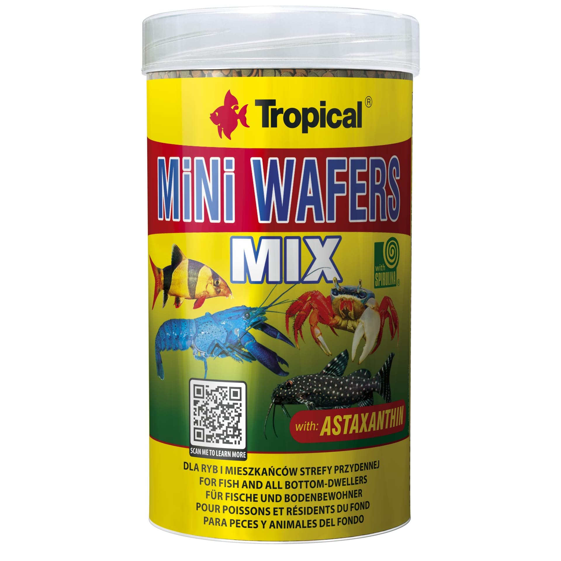 Tropical MINI WAFERS MIX 250ml / 138g - complete food in the form of green and red sinking wafers for bottom-dwelling fish & crustaceans