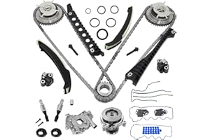 GDO 5.4 Timing Chain Kit with Water Pump, Oil Pump, Cam Phaser Tensioner VVT Valves for 2004-2009 Ford F-150 2005-2010 Lincoln Navigator 5.4L 3V Triton 3R2Z-6A257-DA