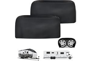 SILIVN 2Pcs Waterproof Dual Axle RV Tire Covers Fits 30"-33" Diameter Tires, Wear-Resistant Anti-UV Dual Axle RV Wheel Covers with Lining, Premium Tire Cover Accessories(Black)