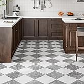 40-Pack Peel and Stick Tile Vinyl Floor Glossy 12” x 12”, Self Adhesive Waterproof Flooring Planks for Kitchen, Dining Room, 