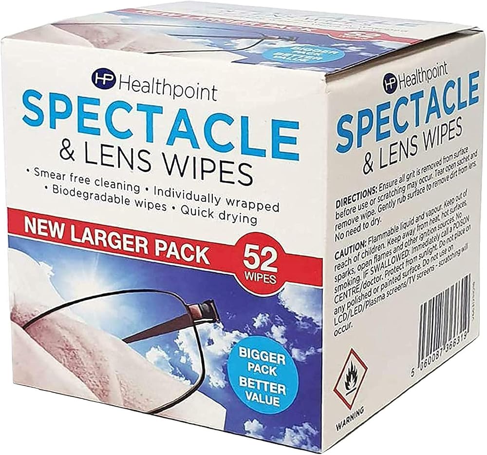 Healthpoint Optical Device Cleaner Wipes 520 Pack for Glasses Cameras Mirrors