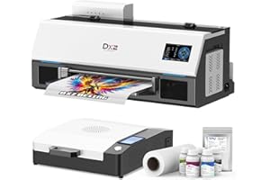 DXZ A3 Plus DTF Printer with Roll Feeder-XP600 Doubled Printing Speed Compared to L1800 and L805,Built-in One-Click Ink,Dual 