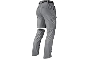 AREOUTS Men's Hiking Pants Convertible Zip Off Lightweight Waterproof Quick Dry Outdoor Fishing Travel Safari Camping