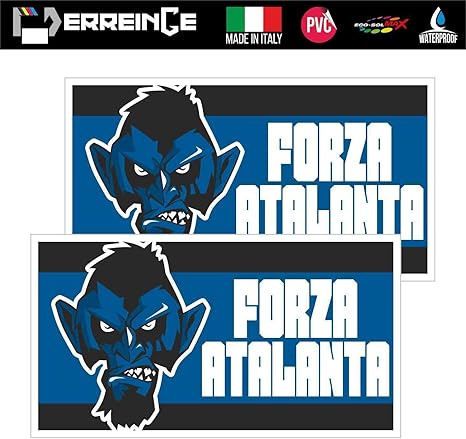 Erreinge Sticker X2 Atalanta Ultras Supporters Bandiera Adesivo