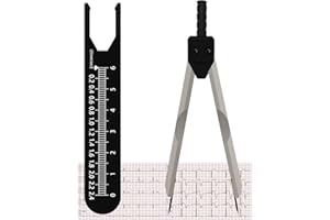 BLMHTWO EKG Calipers, ECG Calipers Caliper for Nurses Measuring Tool with Ruler and Help Read ECGs Stainless Steel Black Reliable Useful EKG Caliper for Paramedic School Cardiology Electrocardiogram