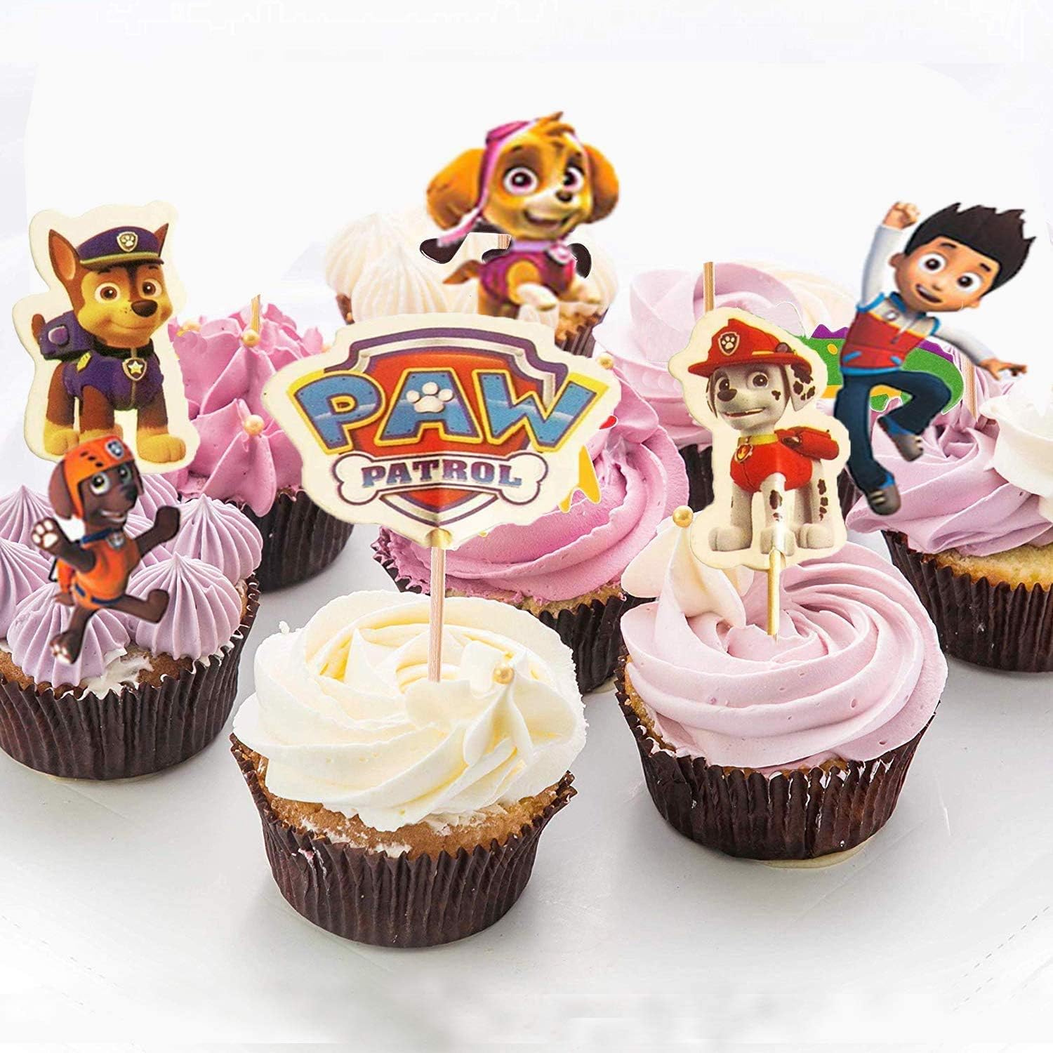 Zswq Gateau Topper 36pcs Paw Patrol Mini Figurine Enfants Mini Jouets Muffin Deco Cake Toppers Pour Enfants Bebe Fete Danniversaire Fete Decoration De Gateau Fournitures Decorations Et Accessoires De Fetes Decorations Et