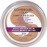 COVERGIRL & Olay Simply Ageless Instant Wrinkle-Defying Foundation, Creamy Natural 0.44 Fl Oz (Pack of 1)