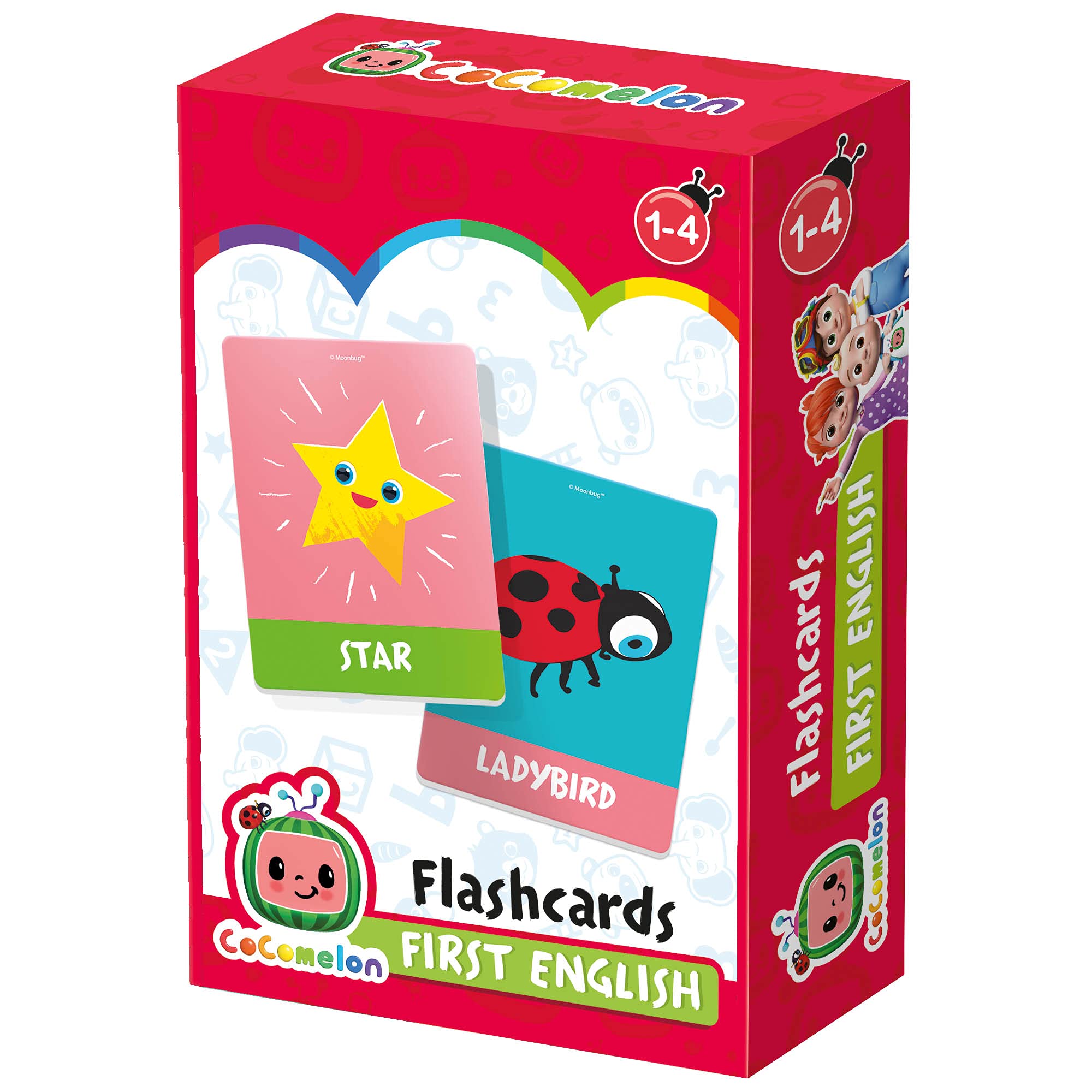 HEADU | CoComelon Flash Cards First English - 42 large flash cards | Educational Games & Puzzles | Ages 1-4 years