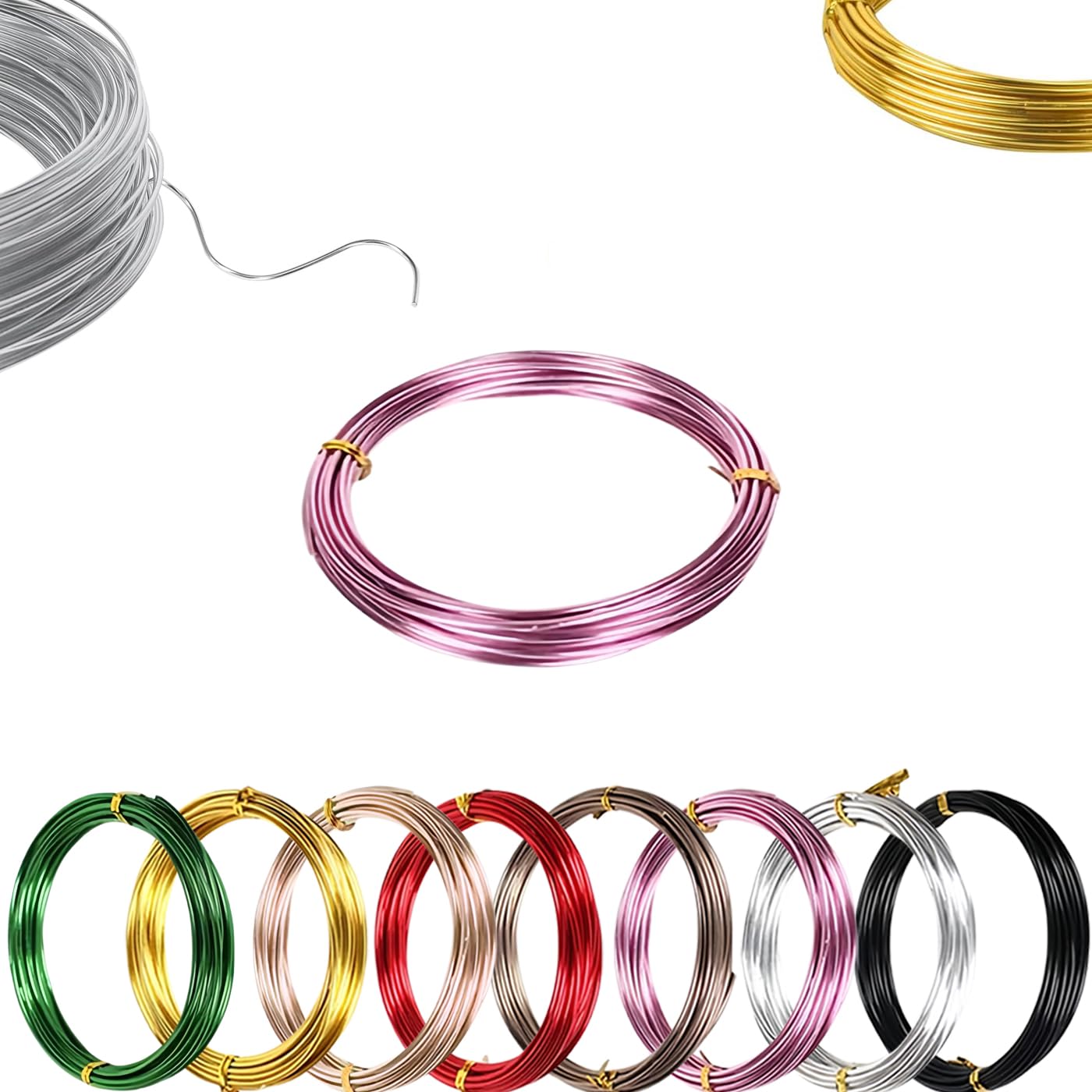45m Pink Aluminum Craft Wire 1mm 18 Gauge,Thin Crafting Bendable Sculpting Copper Wires,Weaving Wrapping Florist Metal Wire for Jewellery Making,Modelling,Bead Floral Making Skeleton Wires