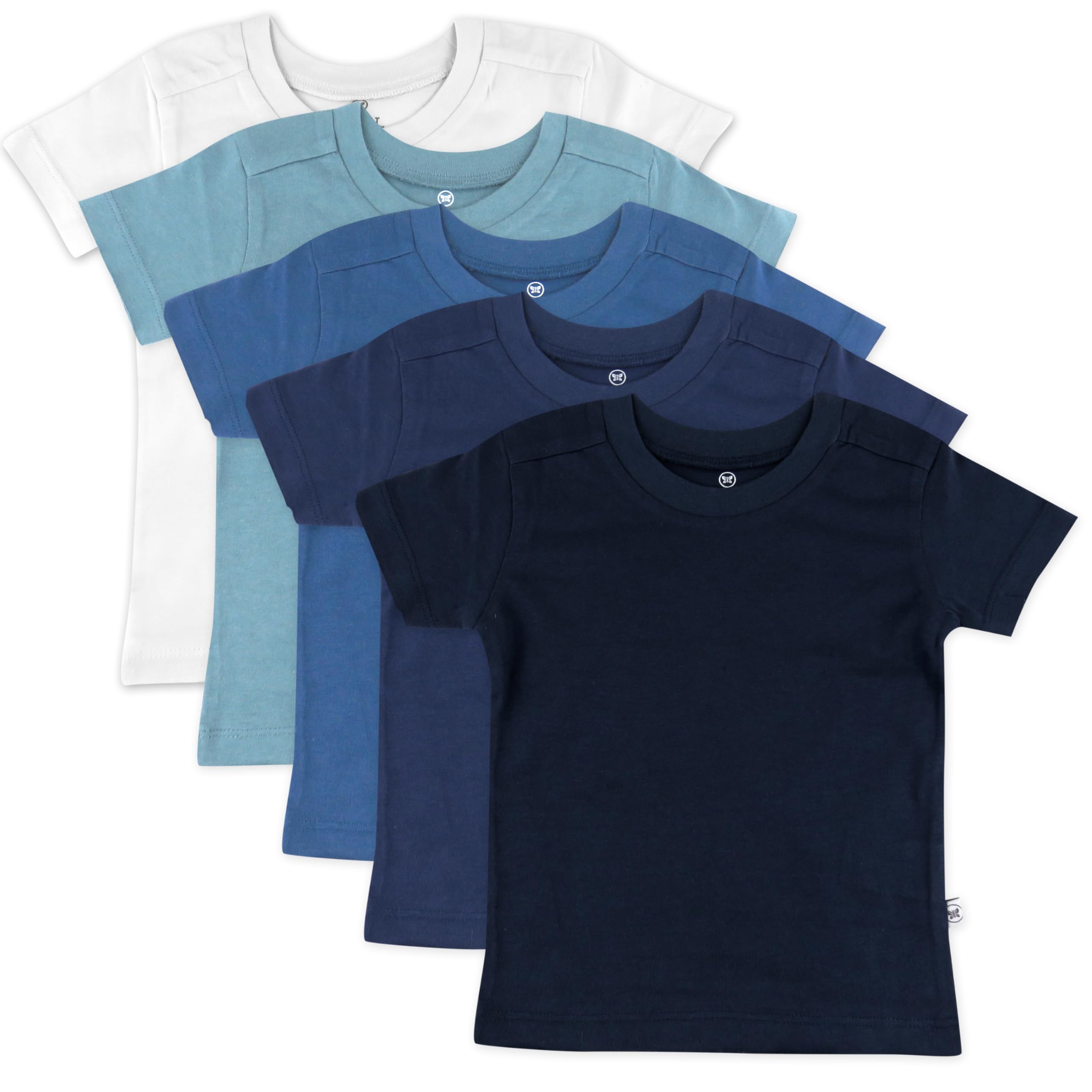 HonestBaby 5-Pack Short Sleeve T-Shirts 100% Organic Cotton Baby, Toddler, Little Kid, Boy, Girl, Unisex, Sea Ombre Image HonestBaby 5-Pack Short Sleeve T-Shirts 100% Organic Cotton Baby, Toddler, Little Kid, Boy, Girl, Unisex, Sea Ombre Image