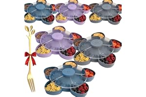 Divided Serving Tray That Spins, Divided Spin and Snack Serving Tray – Perfect for Snacks, Dips & Party Appetizers, Multi-Com