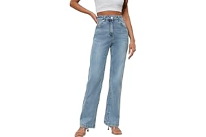 ETTELO Womens Jeans High Waisted Straight Leg Loose Stretchy Lightweight Tummy Control Trendy Jeans for Women 2025
