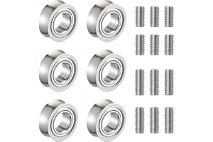 HKSOD Unresponsive YoYo Bearing, Yo-Yo 6 Pcs Unresponse Yoyo Bearing with Dust Cover,12 Stainless Steel Axle Screws Yoyo Ball R188kk Bearing Yoyo Yo Yos for Kids Bearing
