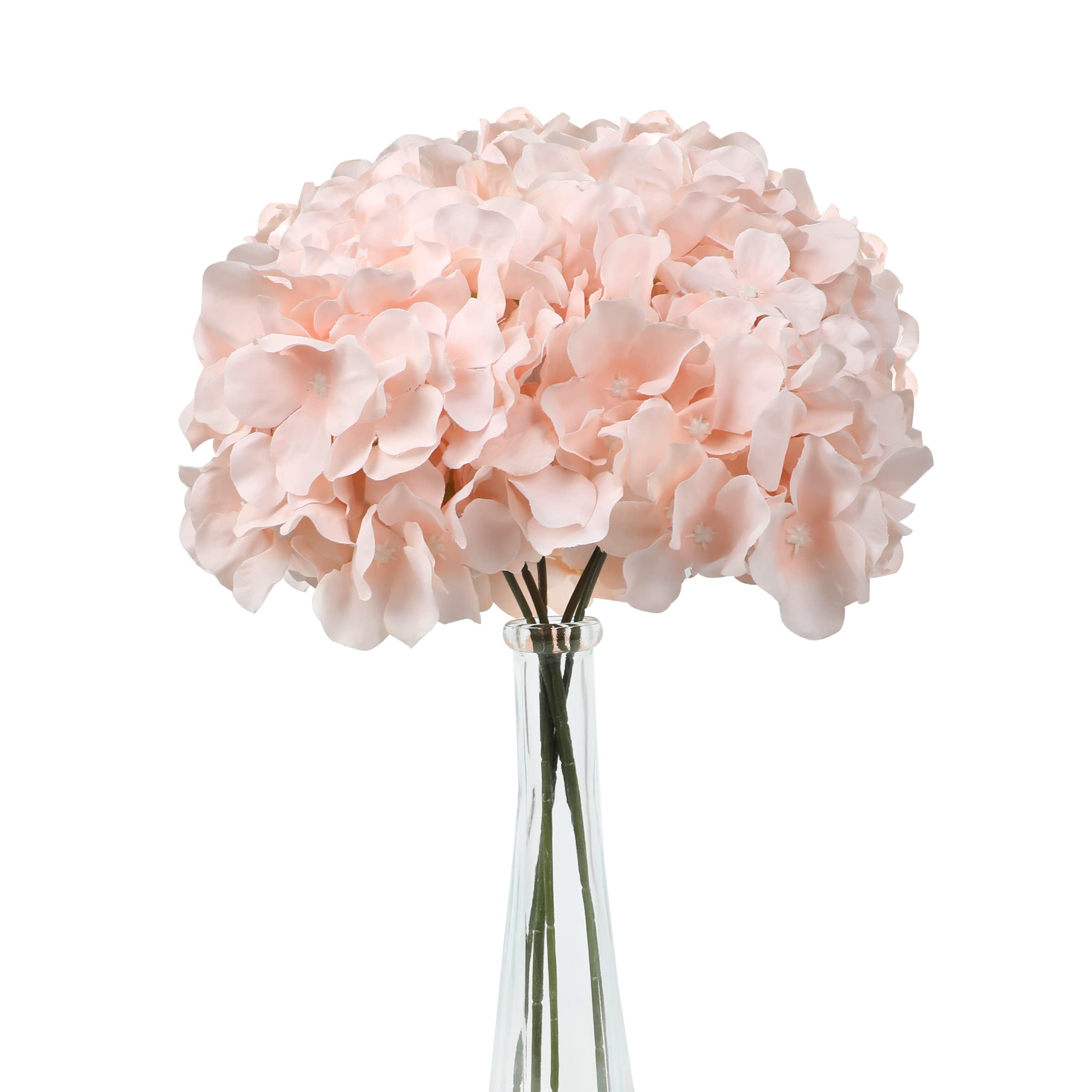 Photo 1 of Alishomtll Hydrangea Artificial Flowers, 5Pcs Fake Flowers for Decoration, Real Touch Pink Silk Flowers with Stems Faux Decorative Flowers for Outdoor Wedding Centerpiece