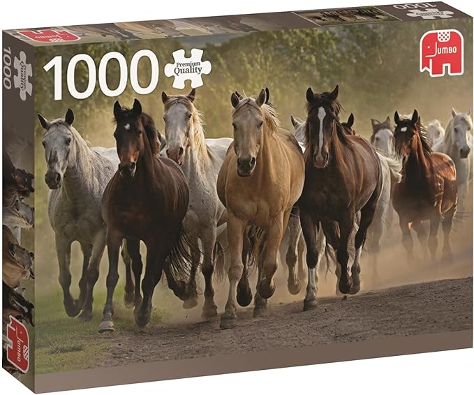 Jumbo Premium Puzzle Collection 'Team of Horses' 1,000 Piece Jigsaw Puzzle Amazon.co.uk Toys