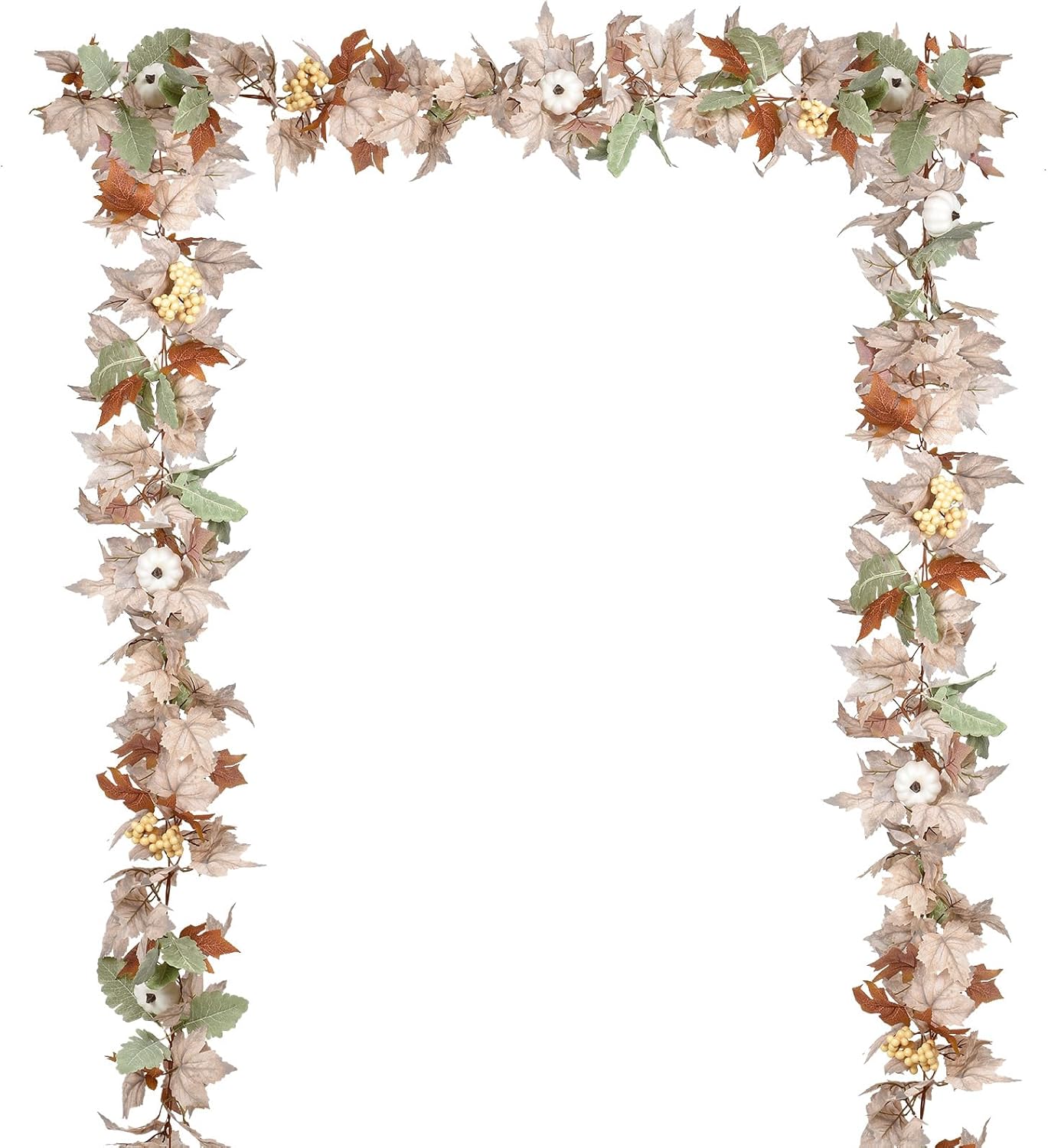 Wreaths, Garlands & Swags - Artiflr Fall Garland Maple Leaf Decoration, 5.8ft Maple Garland Artificial Autumn Foliage Garland with Pumpkins and Berries Thanksgiving Decor for Home Wedding Fireplace Party Christmas