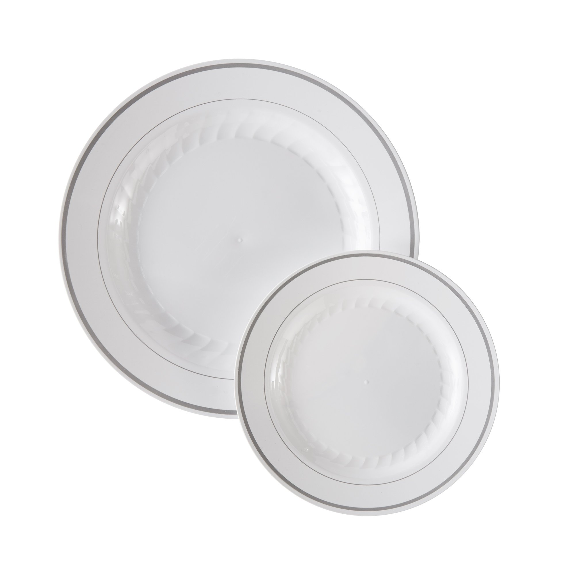 Masterpiece Premium Quality Heavyweight Plastic Plates 25 Dinner Plates and 25 Salad Plates