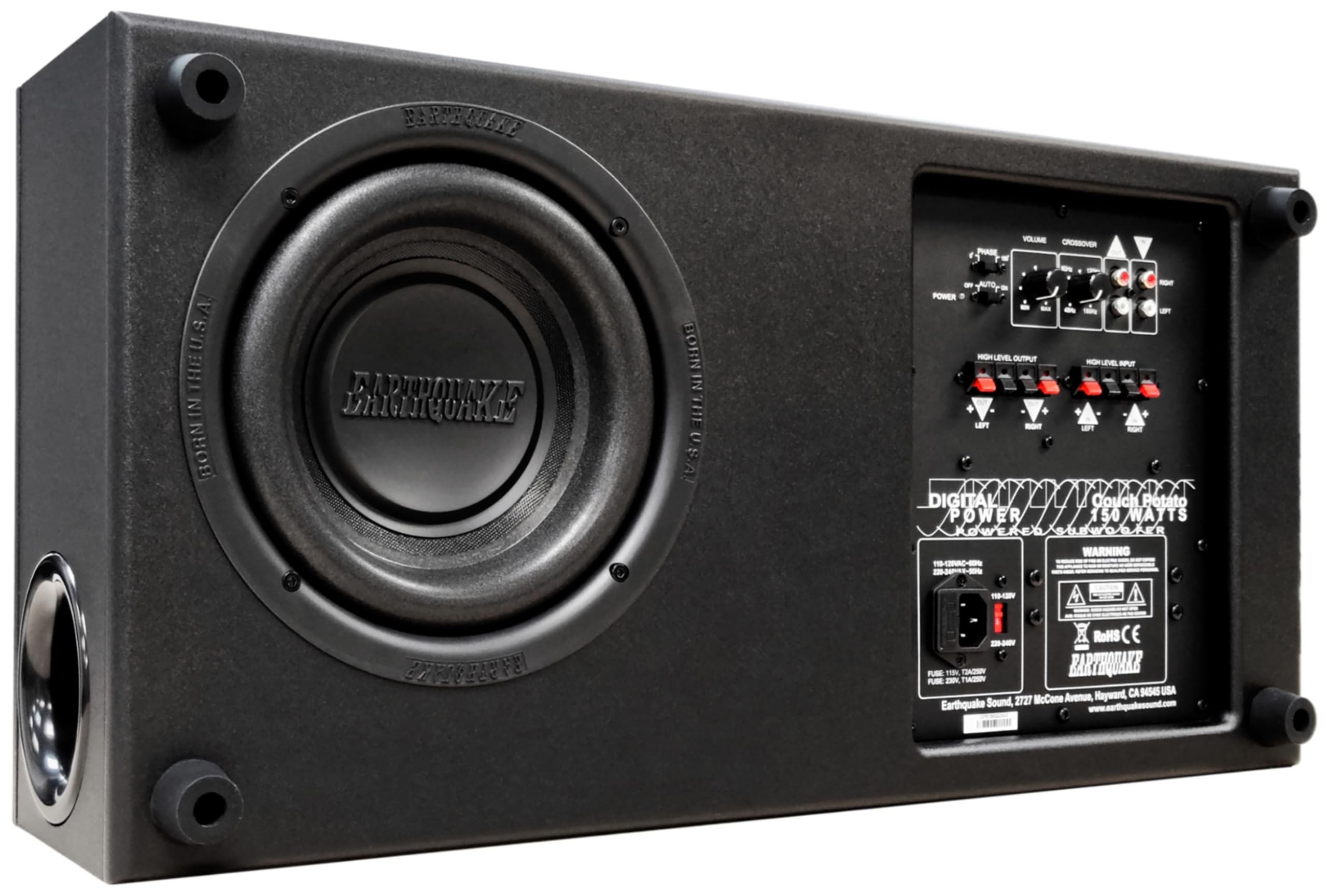 Earthquake Sound CP-8 v2 Couch Potato - 300W Peak Powered 8-Inch Slim Home Theater Subwoofer with Down-Firing Bass Reflex Enclosure Design (Black Laminate, Single)
